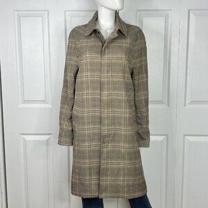 H&M women's long plaid coat medium  LIKE NEW!!